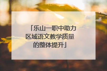 乐山一职中助力区域语文教学质量的整体提升