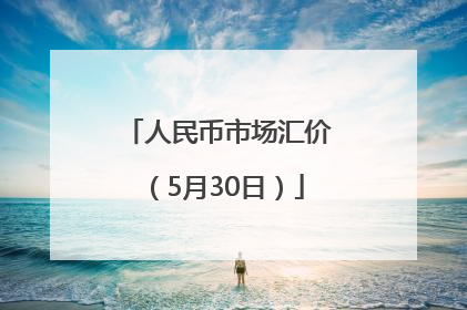 人民币市场汇价（5月30日）