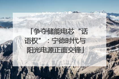 争夺储能电芯“话语权”：宁德时代与阳光电源正面交锋