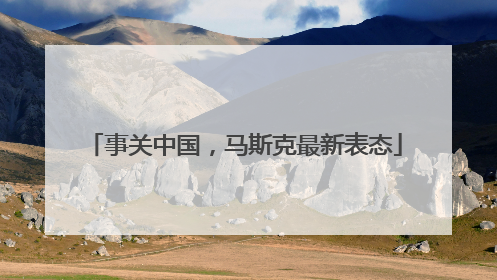 事关中国，马斯克最新表态