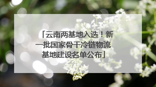 云南两基地入选！新一批国家骨干冷链物流基地建设名单公布