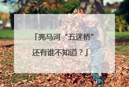 亮马河“五迷桥”还有谁不知道？