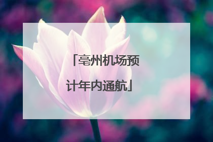 亳州机场预计年内通航