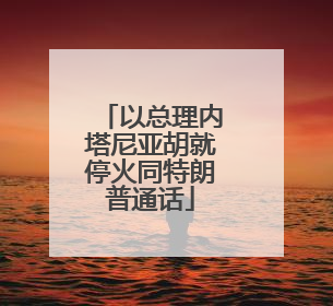 以总理内塔尼亚胡就停火同特朗普通话
