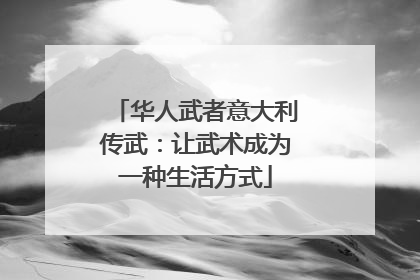 华人武者意大利传武：让武术成为一种生活方式