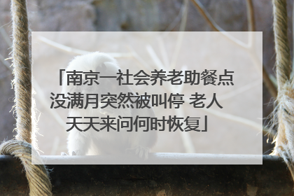 南京一社会养老助餐点没满月突然被叫停 老人天天来问何时恢复