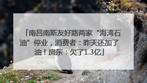 南昌南斯友好路两家“海湾石油”停业，消费者：昨天还加了油！房东：欠了1.3亿