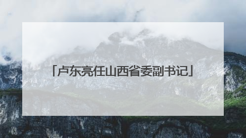 卢东亮任山西省委副书记