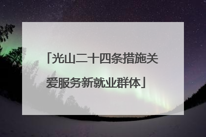 光山二十四条措施关爱服务新就业群体