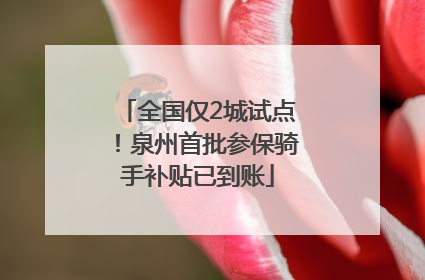 全国仅2城试点！泉州首批参保骑手补贴已到账