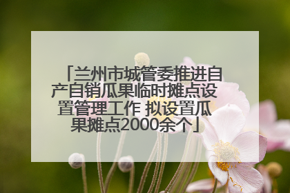 兰州市城管委推进自产自销瓜果临时摊点设置管理工作 拟设置瓜果摊点2000余个