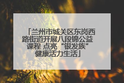 兰州市城关区东岗西路街道开展八段锦公益课程 点亮“银发族”健康活力生活