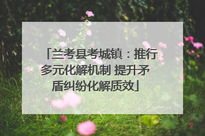 兰考县考城镇：推行多元化解机制 提升矛盾纠纷化解质效