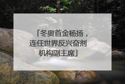 冬奥首金杨扬，连任世界反兴奋剂机构副主席