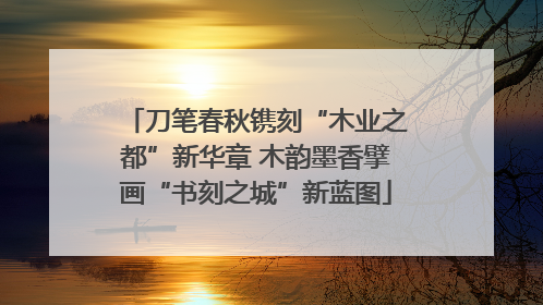 刀笔春秋镌刻“木业之都”新华章 木韵墨香擘画“书刻之城”新蓝图