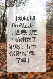 动辄180m²起步，四房打底！杭州女子犯愁：市中心没小户型了吗