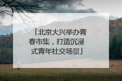 北京大兴举办青春市集，打造沉浸式青年社交场景