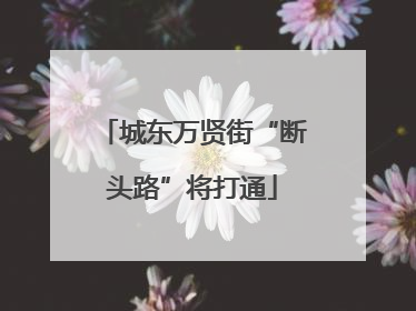 城东万贤街“断头路”将打通