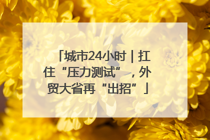 城市24小时｜扛住“压力测试”，外贸大省再“出招”