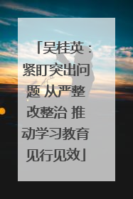 吴桂英：紧盯突出问题 从严整改整治 推动学习教育见行见效