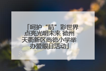 呵护“睛”彩世界点亮光明未来 德州天衢新区尚德小学举办爱眼日活动