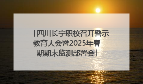四川长宁职校召开警示教育大会暨2025年春期期末监测部署会