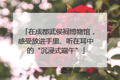 在成都武侯祠博物馆，感受放进手里、听在耳中的“沉浸式端午”