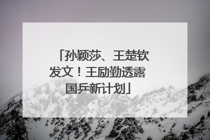 孙颖莎、王楚钦发文！王励勤透露国乒新计划