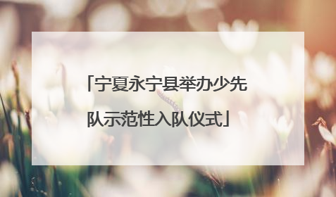 宁夏永宁县举办少先队示范性入队仪式