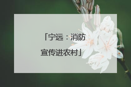 宁远：消防宣传进农村