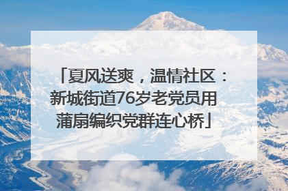 夏风送爽，温情社区：新城街道76岁老党员用蒲扇编织党群连心桥