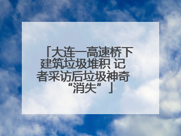 大连一高速桥下建筑垃圾堆积 记者采访后垃圾神奇“消失”