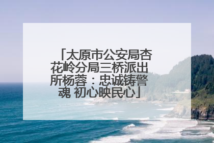 太原市公安局杏花岭分局三桥派出所杨蓉：忠诚铸警魂 初心映民心