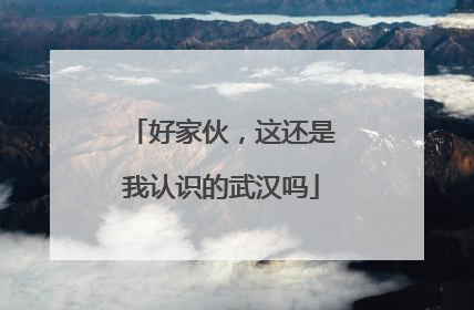 好家伙，这还是我认识的武汉吗