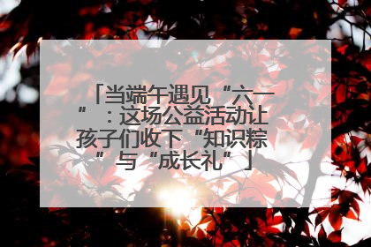 当端午遇见“六一”：这场公益活动让孩子们收下“知识粽”与“成长礼”