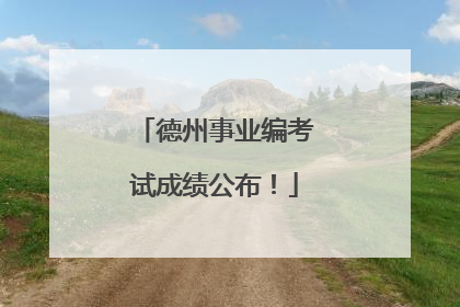 德州事业编考试成绩公布！