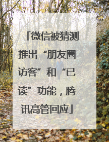 微信被猜测推出“朋友圈访客”和“已读”功能，腾讯高管回应