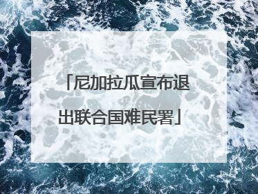 尼加拉瓜宣布退出联合国难民署