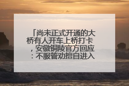 尚未正式开通的大桥有人开车上桥打卡，安徽铜陵官方回应：不服管劝擅自进入，已采取措施
