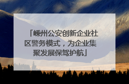 嵊州公安创新企业社区警务模式，为企业集聚发展保驾护航