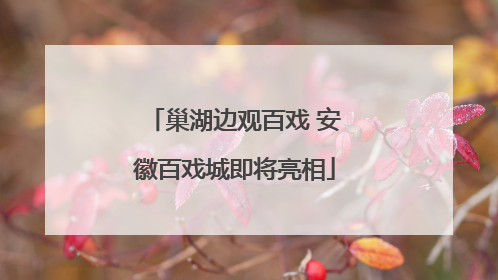 巢湖边观百戏 安徽百戏城即将亮相