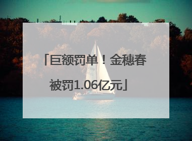 巨额罚单！金穗春被罚1.06亿元