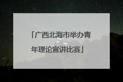 广西北海市举办青年理论宣讲比赛