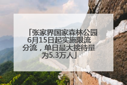 张家界国家森林公园6月15日起实施限流分流，单日最大接待量为5.3万人