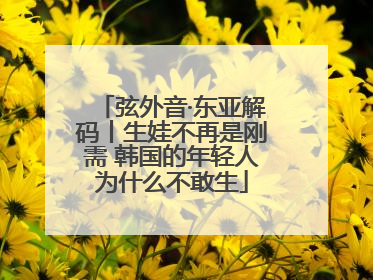 弦外音·东亚解码丨生娃不再是刚需 韩国的年轻人为什么不敢生
