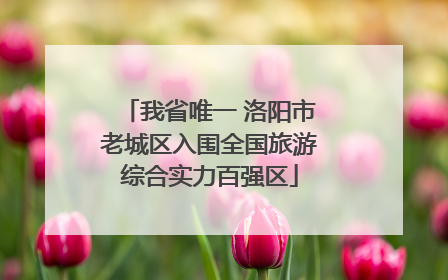 我省唯一 洛阳市老城区入围全国旅游综合实力百强区