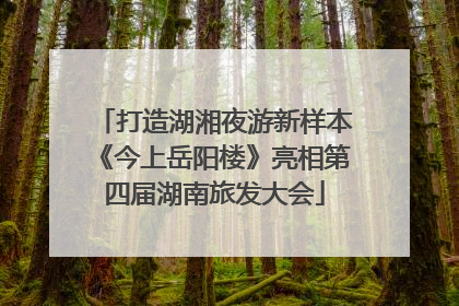 打造湖湘夜游新样本《今上岳阳楼》亮相第四届湖南旅发大会
