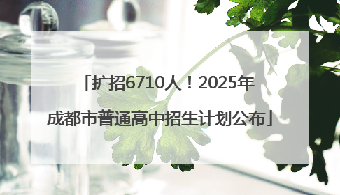 扩招6710人！2025年成都市普通高中招生计划公布