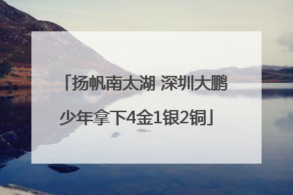 扬帆南太湖 深圳大鹏少年拿下4金1银2铜