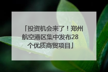 投资机会来了！郑州航空港区集中发布28个优质商贸项目
